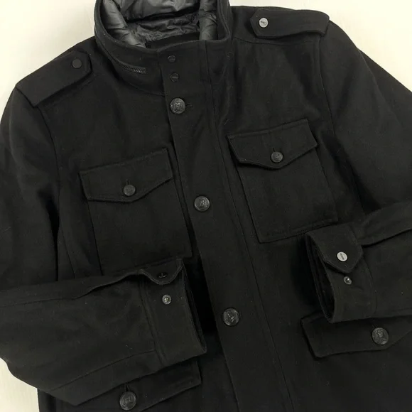 GUESS wool coat with grey puffer lining - Men’s M - Picture 3 of 5